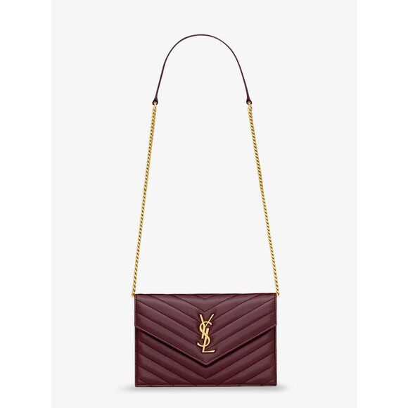 Saint Laurent Women Envelope Leather Shoulder Bag - Picture 1 of 3
